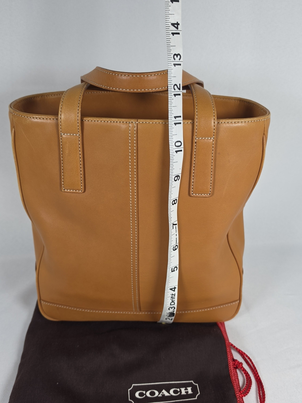 Coach Vintage 7787 Hampton Shopper Camel Tan Leather Medium Bag Womens - Picture 8 of 16